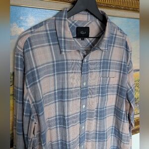 Rails Plaid Summer Weight Shirt in Blue and Beige XL